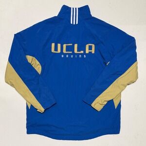 VTG‎ Adidas Climaproof UCLA Bruins Full Zip Windbreaker Jacket Blue Gold Mens XL